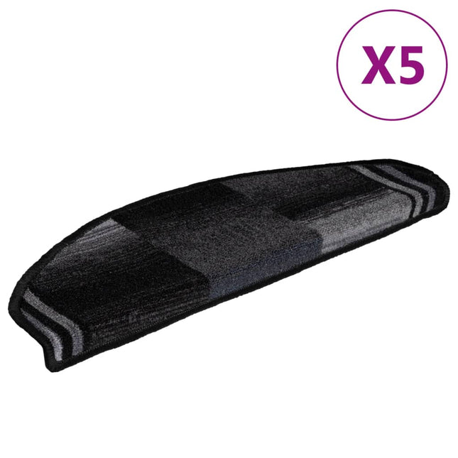Tappetini per Scale Autoadesivi 5 pz 65x21x4 cm Nero e Grigio