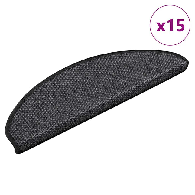Tappeti Autoadesivi Scale Aspetto Sisal 15pz 65x21x4 Antracite