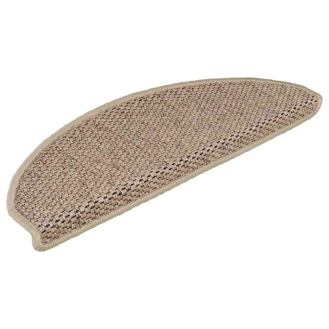 Tappeti Autoadesivi Scale Aspetto Sisal 15 pz 65x21x4 cm Sabbia
