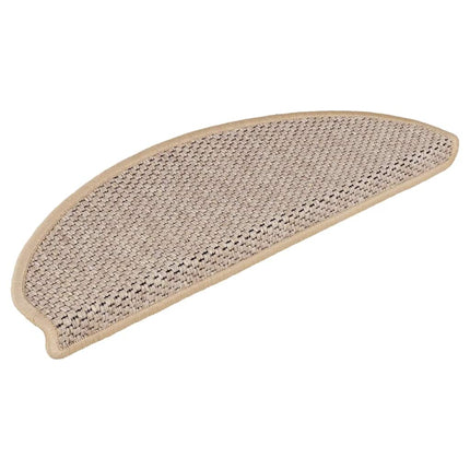 Tappeti Adesivi Scale Aspetto Sisal 15pz 65x21x4cm Beige Chiaro