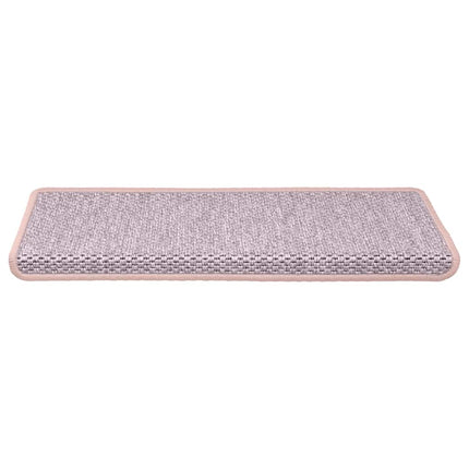 Tappeti Autoadesivi Scale Aspetto Sisal 15 pz 65x21x4cm Rosa