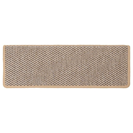 Tappeti Adesivi Scale Aspetto Sisal 15pz 65x21x4cm Beige Chiaro