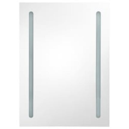 Armadietto Bagno con Specchio e LED Nero Lucido 50x13x70 cm