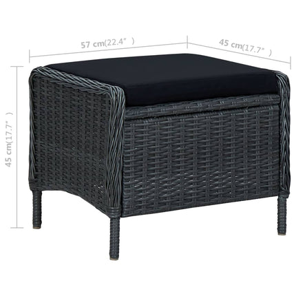 Set Mobili da Pranzo per Giardino 9 pz Grigio Scuro