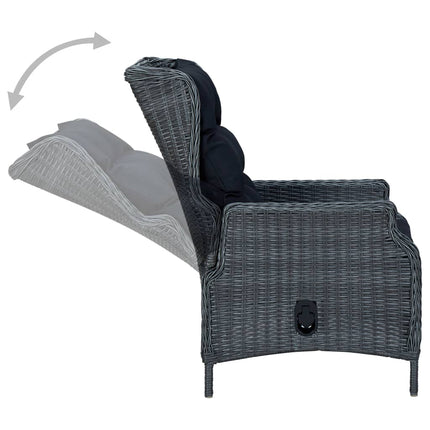 Set Mobili da Pranzo per Giardino 9 pz Grigio Scuro