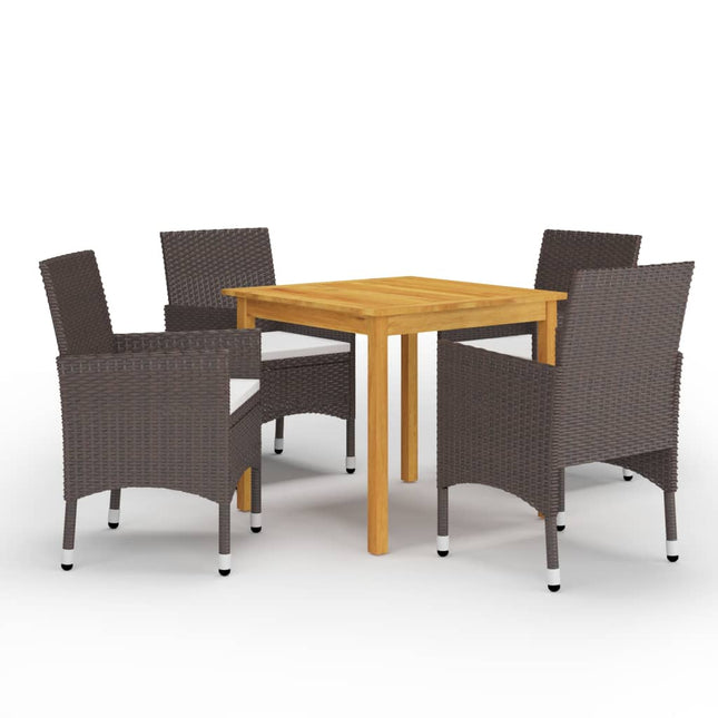 Set Mobili da Pranzo per Giardino 5 pz Marrone