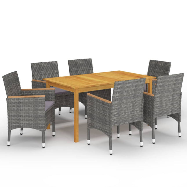 Set da Pranzo da Giardino 7 pz Grigio