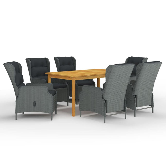 Set Mobili da Pranzo per Giardino 7 pz Grigio Chiaro