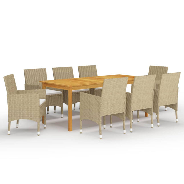 Set da Pranzo da Giardino 9 pz Beige