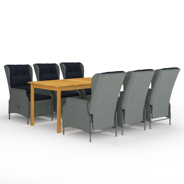 Set da Pranzo da Giardino 7 pz Grigio Chiaro