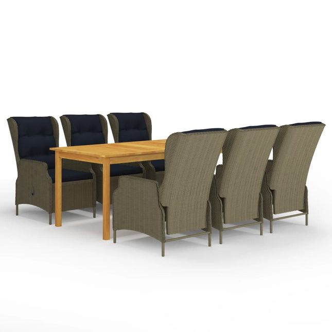Set da Pranzo da Giardino 7 pz Marrone