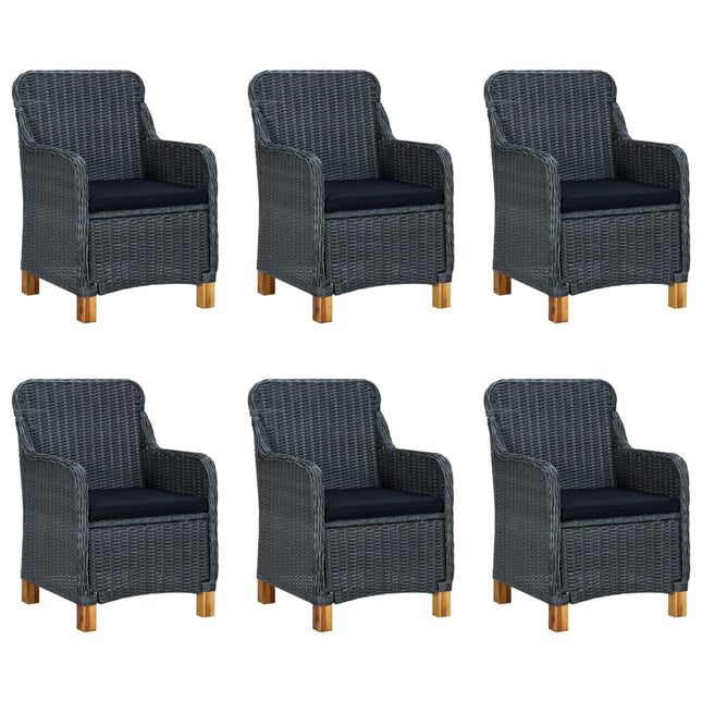 Set da Pranzo da Giardino 7 pz Grigio Scuro