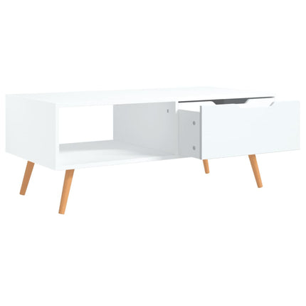 Tavolino da Salotto Bianco 100x49,5x43 cm in Legno Multistrato