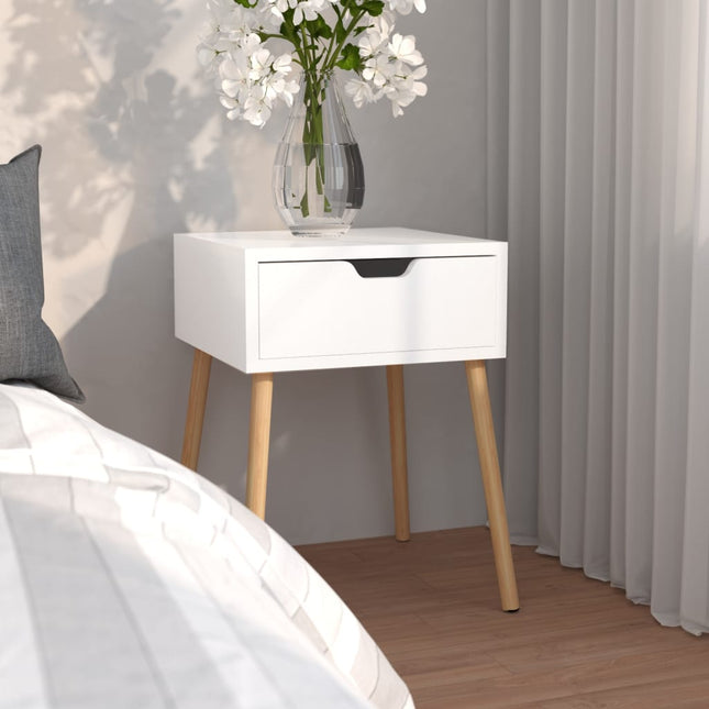 Comodino Bianco 40x40x56 cm in Legno Multistrato