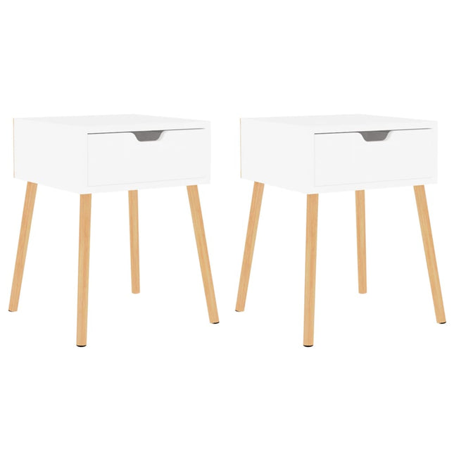 Comodini 2 pz Bianchi 40x40x56 cm in Legno Multistrato