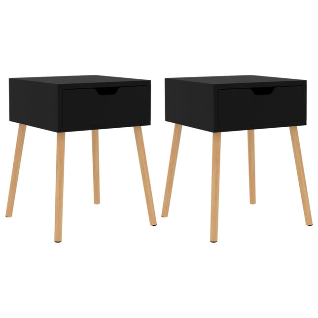 Comodini 2 pz Neri 40x40x56 cm in Legno Multistrato