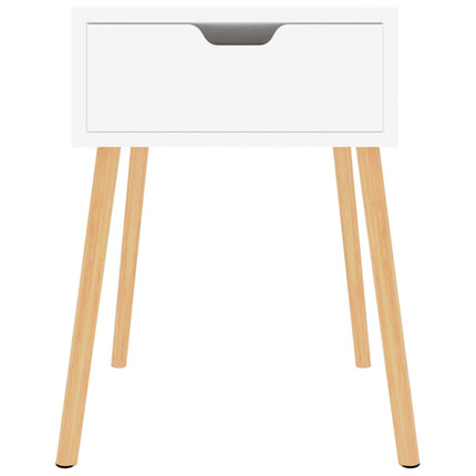 Comodini 2pz Bianco Lucido 40x40x56 cm in Legno Multistrato