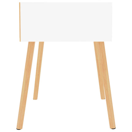 Comodini 2pz Bianco Lucido 40x40x56 cm in Legno Multistrato