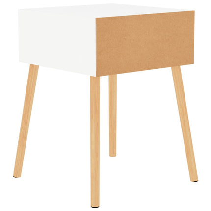 Comodini 2pz Bianco Lucido 40x40x56 cm in Legno Multistrato