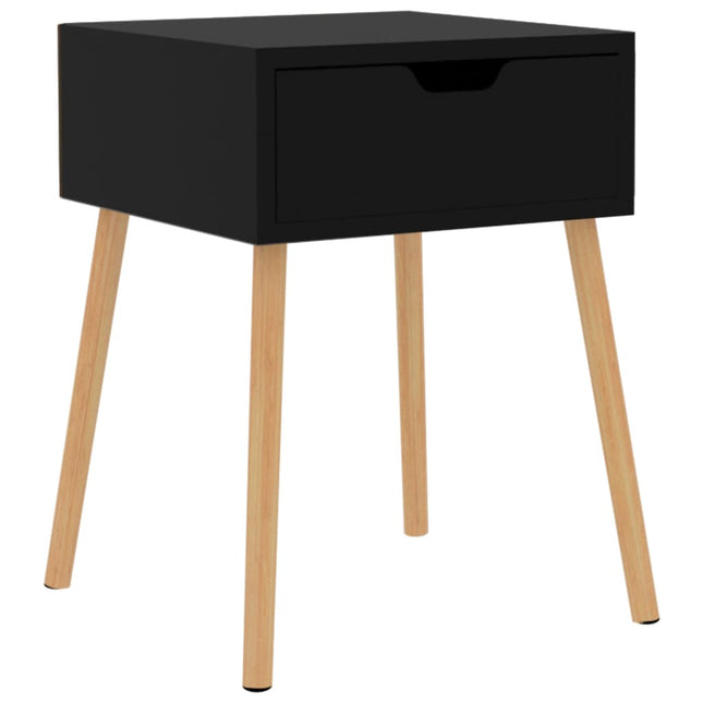 Comodino Nero Lucido 40x40x56 cm in Legno Multistrato