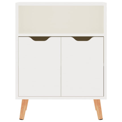 Credenza Bianco Lucido 60x30x72 cm in Legno Multistrato