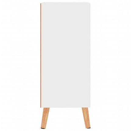 Credenza Bianco Lucido 60x30x72 cm in Legno Multistrato