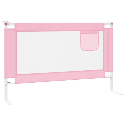 Sponda Letto di Sicurezza per Bambini Rosa 120x25 cm Tessuto