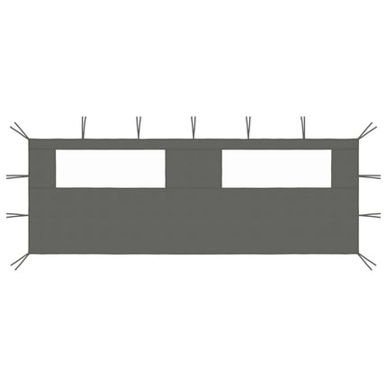 Parete con Finestre per Gazebo 6x2 m Antracite