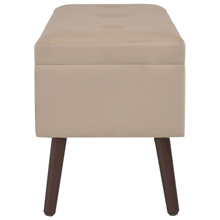 Panca con Vano Portaoggetti Beige 80 cm in Velluto