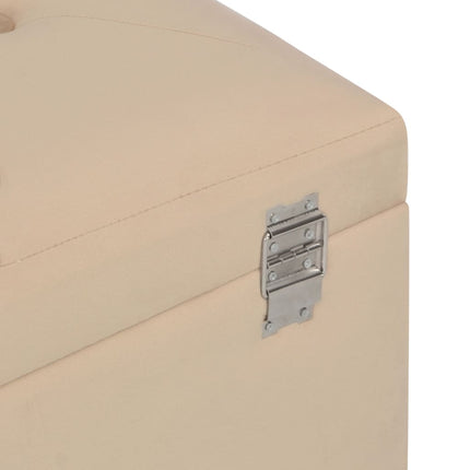 Panca con Vano Portaoggetti Beige 80 cm in Velluto