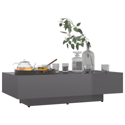 Tavolino da Salotto Grigio Lucido 115x60x31cm Legno Multistrato
