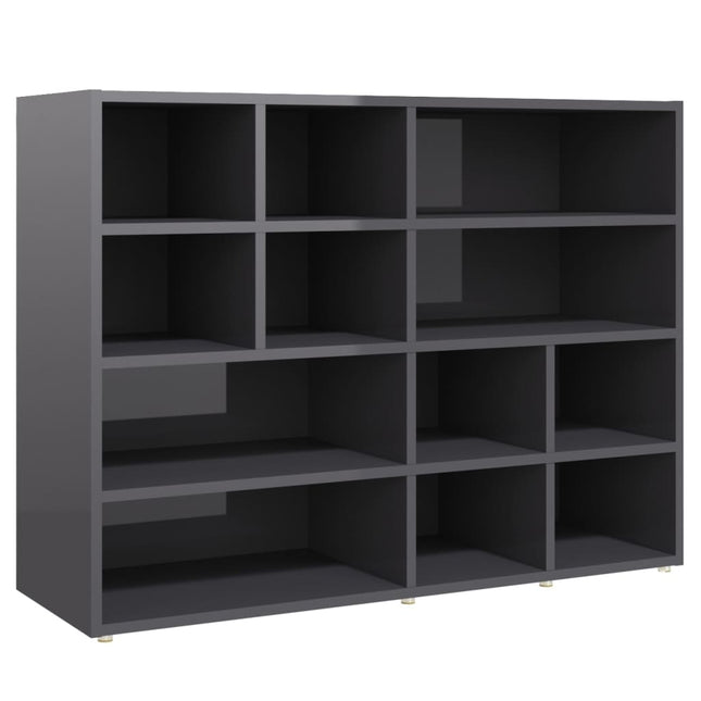 Credenza Grigio Lucido 97x32x72 cm in Legno Multistrato