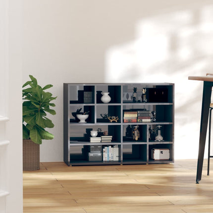 Credenza Grigio Lucido 97x32x72 cm in Legno Multistrato