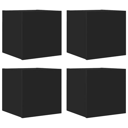 Mobili Porta TV a Parete 4pz Neri 30,5x30x30 cm