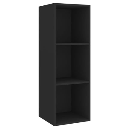 Mobile TV da Parete Nero 37x37x107 cm in Legno Multistrato