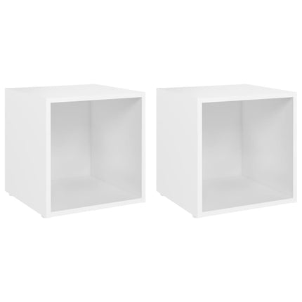 Mobili Porta TV 2 pz Bianco 37x35x37 cm in Legno Multistrato