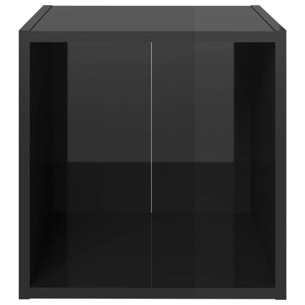Mobile Porta TV Nero Lucido 37x35x37 cm in Legno Multistrato