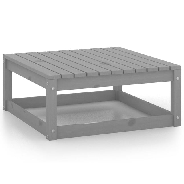 Poggiapiedi da Giardino 70x70x30 cm Grigio in Legno di Pino