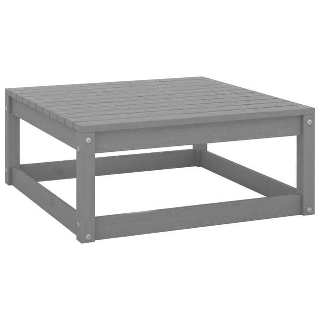 Poggiapiedi da Giardino 70x70x30 cm Grigio in Legno di Pino