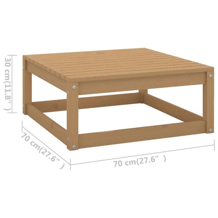 Sgabello da Giardino con Cuscino Marrone ambra in Legno di Pino