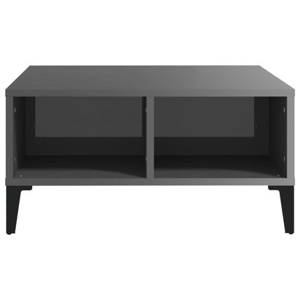 Tavolino da Salotto Grigio Lucido 60x60x30 cm Legno Multistrato