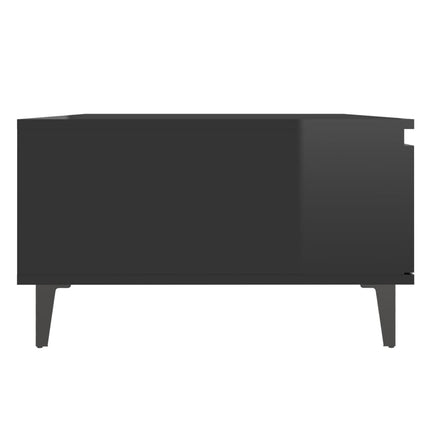 Tavolino da Salotto Nero Lucido 90x60x35 cm Legno Multistrato