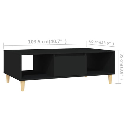 Tavolino da Salotto Nero 103,5x60x35 cm in Legno Multistrato