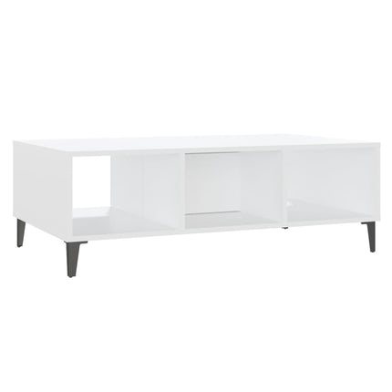 Tavolino da Salotto Bianco 103,5x60x35 cm in Legno Multistrato