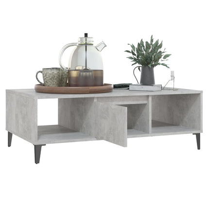 Tavolino Salotto Grigio Cemento 103,5x60x35cm Legno Multistrato