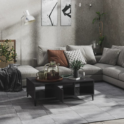 Tavolino Salotto Grigio Lucido 103,5x60x35cm Legno Multistrato
