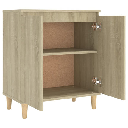 Credenza con Gambe Legno Massello Sonoma 60x35x70cm Multistrato