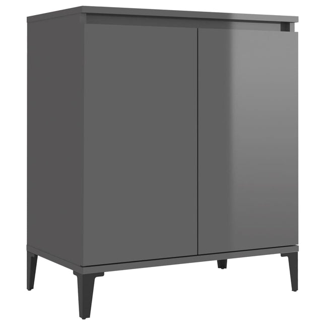 Credenza Grigio Lucido 60x35x70 cm in Legno Multistrato