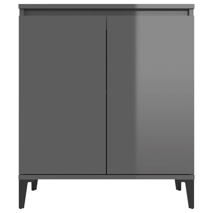 Credenza Grigio Lucido 60x35x70 cm in Legno Multistrato