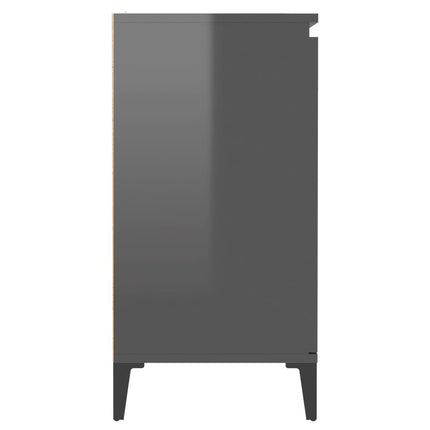 Credenza Grigio Lucido 60x35x70 cm in Legno Multistrato